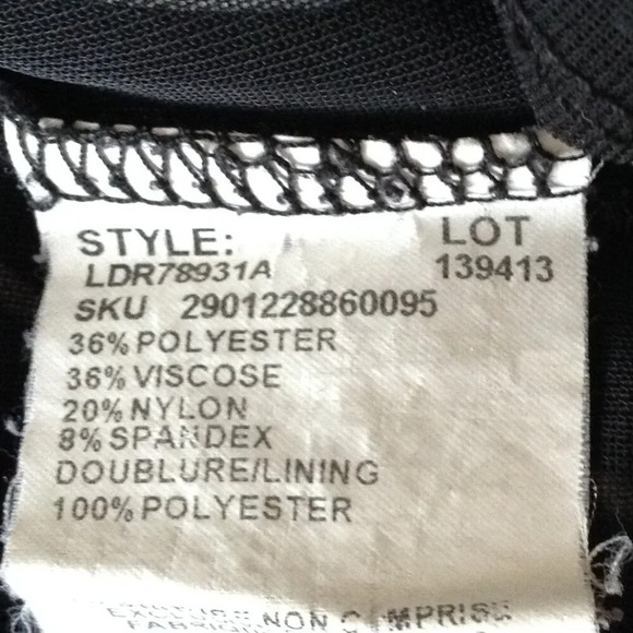 Le Chateau Women's Midi Dress Size S/M Fitted Lined Black White Striped - Picture 5 of 6